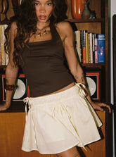 Astelle Tie Up Mini Skirt Cream